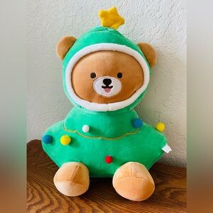 Rare Daiso Christmas Tree Bear Plush Doll Cute Soft Stuffed Toy 14"